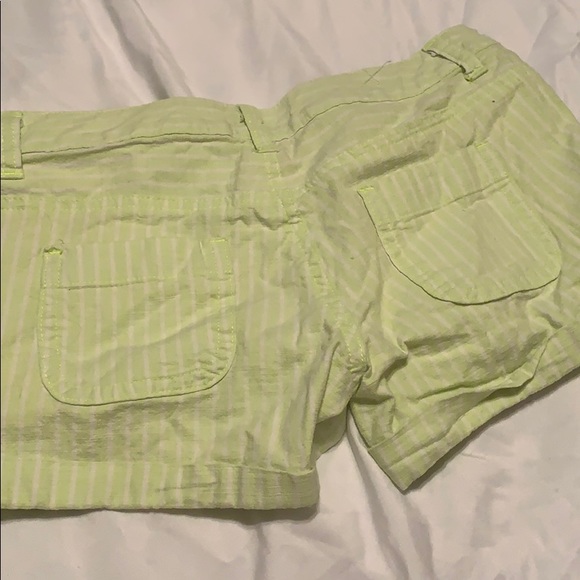 Neon Green/White Striped Shorts - Picture 4 of 4